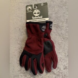NWT Timberland Men’s Midweight Commuter Gloves, Touch Screen - Red and Black, XL